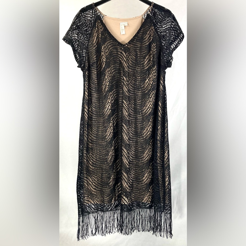 Emma & Michele Black and Beige Lace Dress